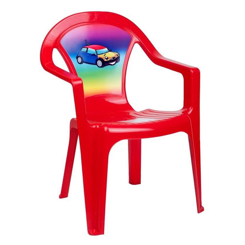 STAR PLUS Detský záhradný nábytokplastová stolička červená